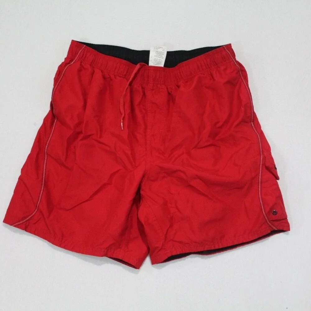 Nike Men Red Board Shorts Swim Outdoor Swoosh Size XL